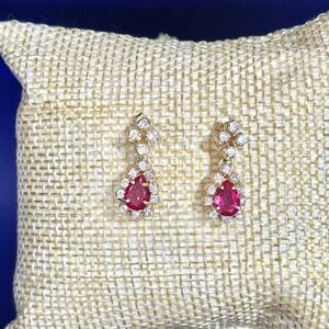 Earrings Ruby and Natural Diamond Pierced Earrings Demur